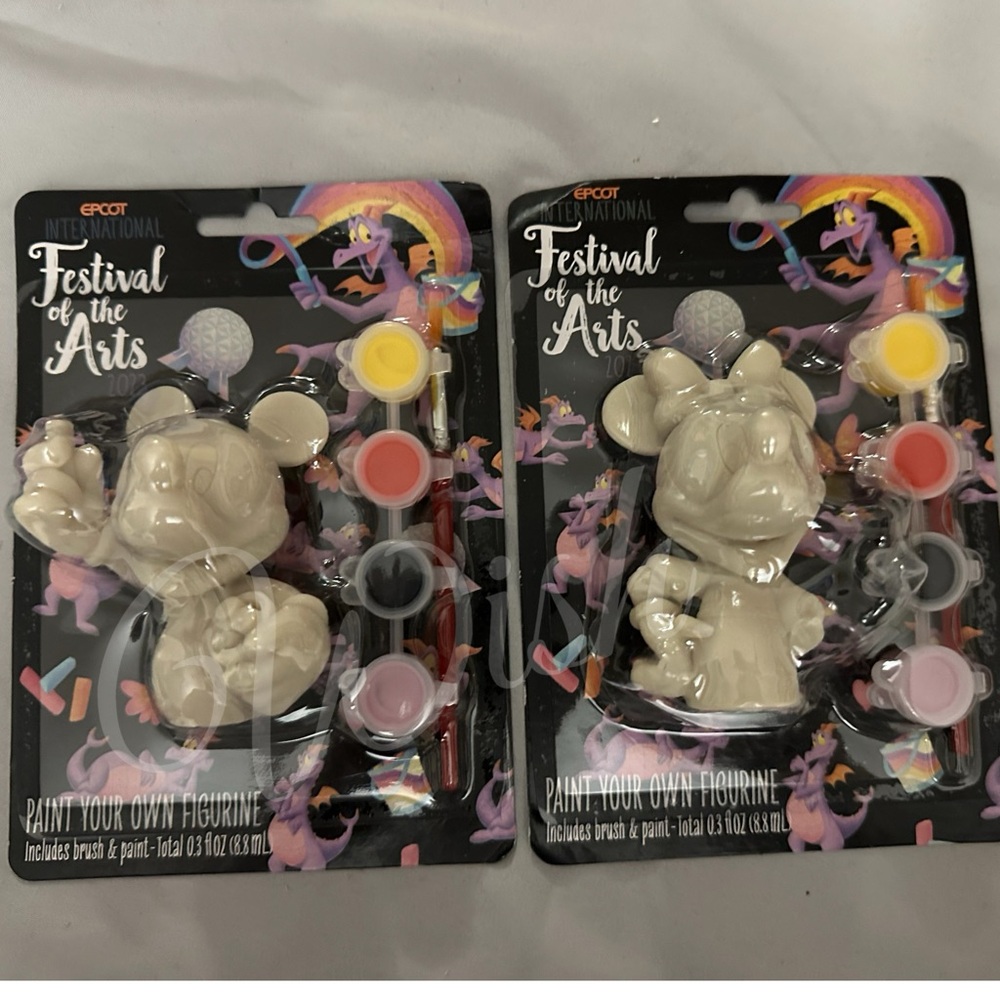 Disney EPCOT Festival of the Arts -paint your own figurine set (Mickey & Minnie)